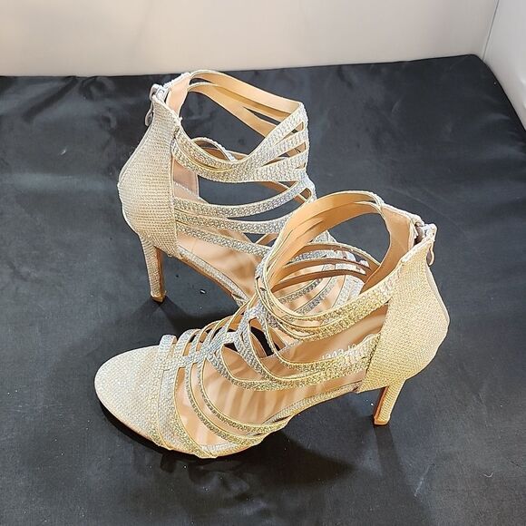 BRAND NEW FOREVER LILLI HIGH HEEL SHIMMER GLITTER WOMEN'S SANDAL - Picture 4 of 15